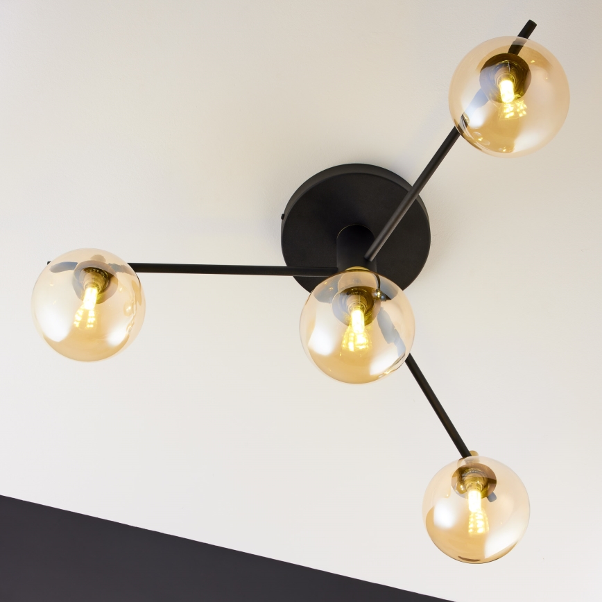 Jupiter 2031 - Ytmonterad ljuskrona FIGARO 4xG9/10W/230V svart/guld/beige