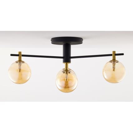 Jupiter 2031 - Ytmonterad ljuskrona FIGARO 4xG9/10W/230V svart/guld/beige