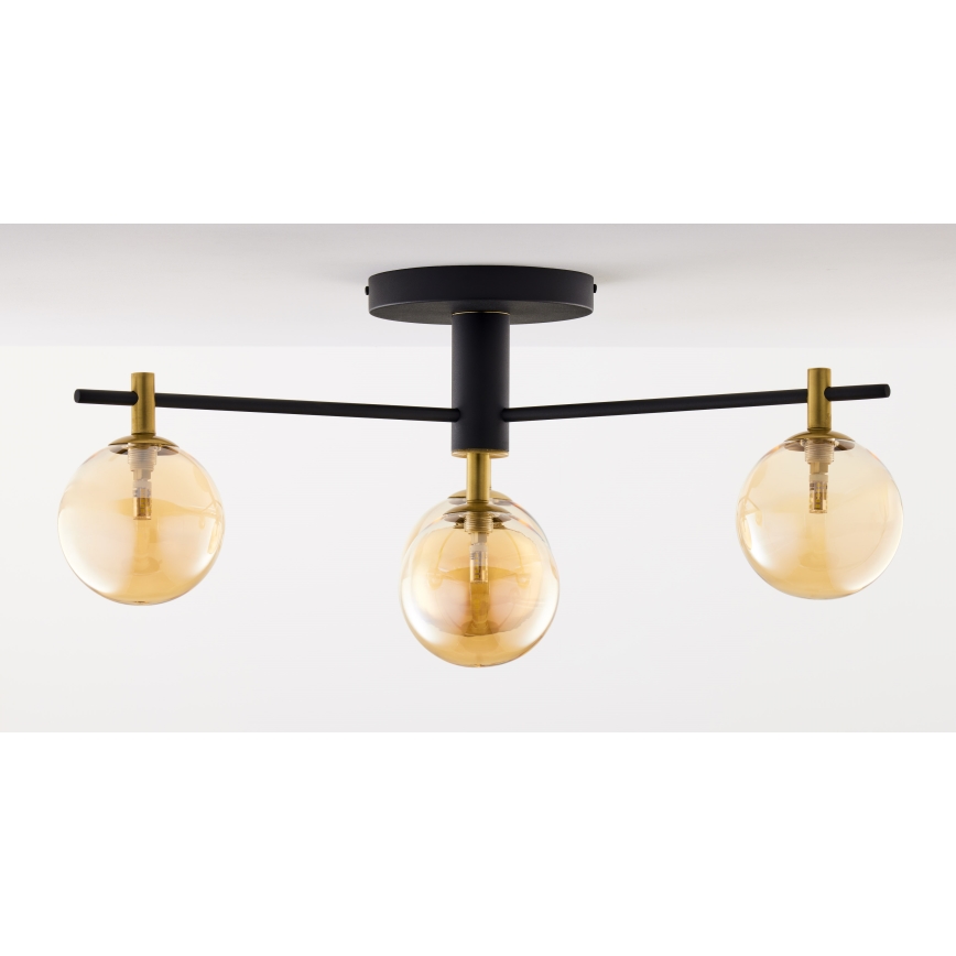 Jupiter 2031 - Ytmonterad ljuskrona FIGARO 4xG9/10W/230V svart/guld/beige
