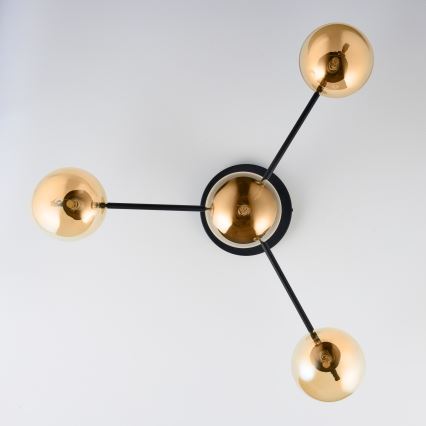 Jupiter 2031 - Ytmonterad ljuskrona FIGARO 4xG9/10W/230V svart/guld/beige