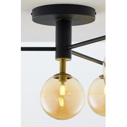 Jupiter 2031 - Ytmonterad ljuskrona FIGARO 4xG9/10W/230V svart/guld/beige