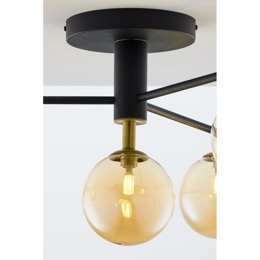 Jupiter 2031 - Ytmonterad ljuskrona FIGARO 4xG9/10W/230V svart/guld/beige