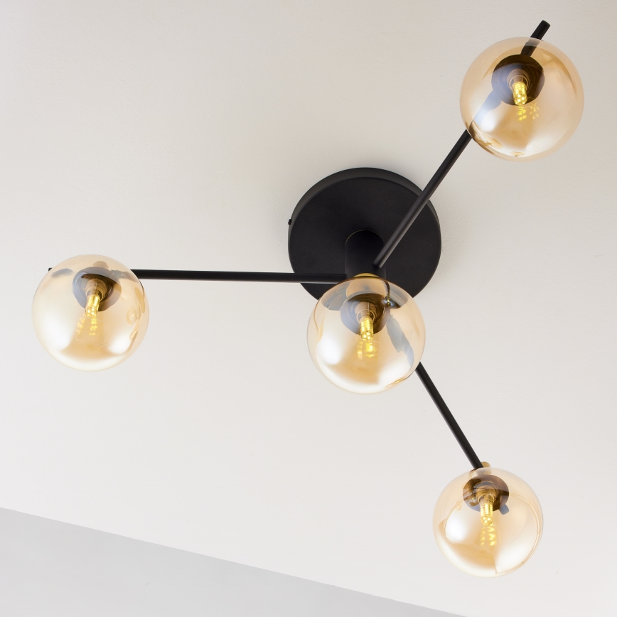 Jupiter 2031 - Ytmonterad ljuskrona FIGARO 4xG9/10W/230V svart/guld/beige