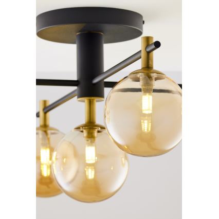 Jupiter 2032 - Ytmonterad ljuskrona FIGARO 5xG9/10W/230V svart/guld/beige