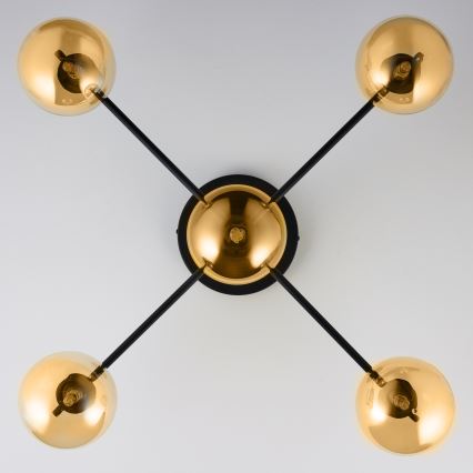 Jupiter 2032 - Ytmonterad ljuskrona FIGARO 5xG9/10W/230V svart/guld/beige