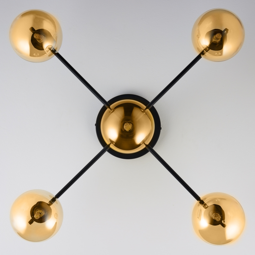 Jupiter 2032 - Ytmonterad ljuskrona FIGARO 5xG9/10W/230V svart/guld/beige