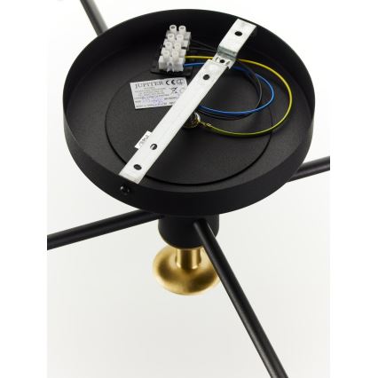 Jupiter 2032 - Ytmonterad ljuskrona FIGARO 5xG9/10W/230V svart/guld/beige