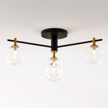 Jupiter 2034 - Ytmonterad ljuskrona FIGARO 4xG9/10W/230V svart/guld/beige/genomskinlig
