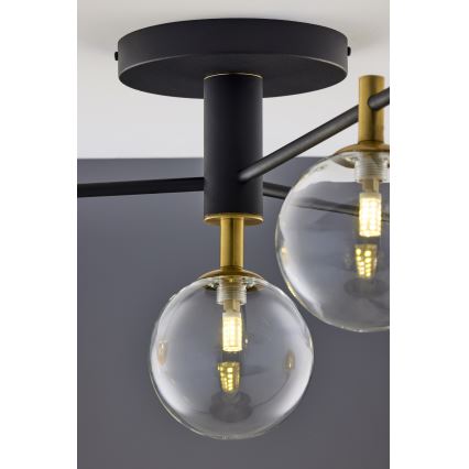 Jupiter 2034 - Ytmonterad ljuskrona FIGARO 4xG9/10W/230V svart/guld/beige/genomskinlig