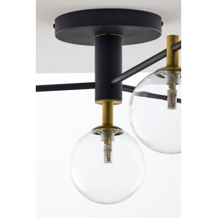 Jupiter 2034 - Ytmonterad ljuskrona FIGARO 4xG9/10W/230V svart/guld/beige/genomskinlig
