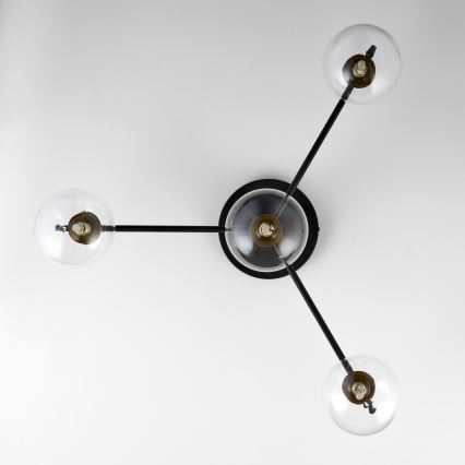 Jupiter 2034 - Ytmonterad ljuskrona FIGARO 4xG9/10W/230V svart/guld/beige/genomskinlig
