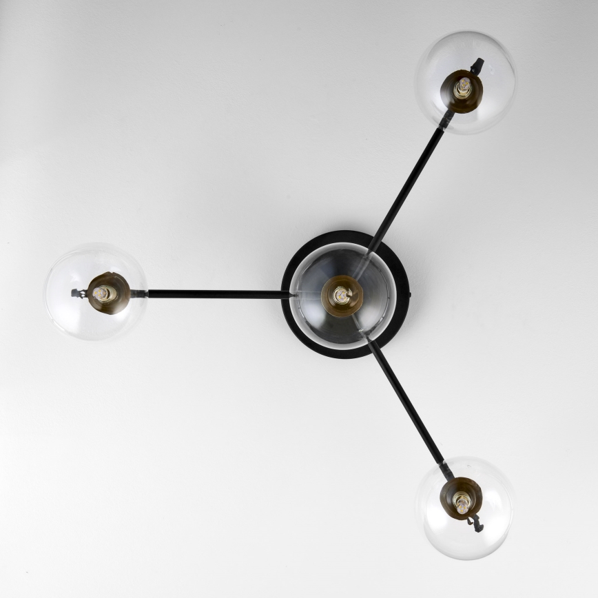 Jupiter 2034 - Ytmonterad ljuskrona FIGARO 4xG9/10W/230V svart/guld/beige/genomskinlig
