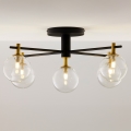 Jupiter 2035 - Ytmonterad ljuskrona FIGARO 5xG9/10W/230V svart/guld/beige/genomskinlig