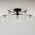 Jupiter 2036 - Ytmonterad ljuskrona FIGARO 6xG9/10W/230V svart/guld/beige/genomskinlig