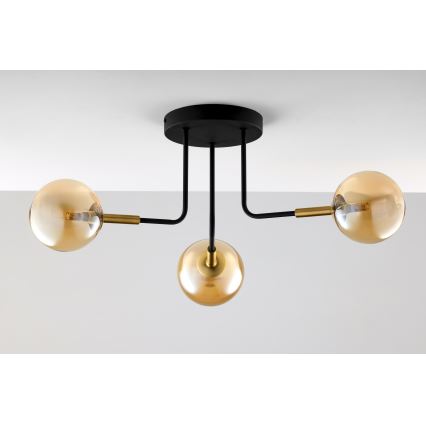 Jupiter 2037 - Pendelkrona BURANO 3xG9/10W/230V svart/guld/beige
