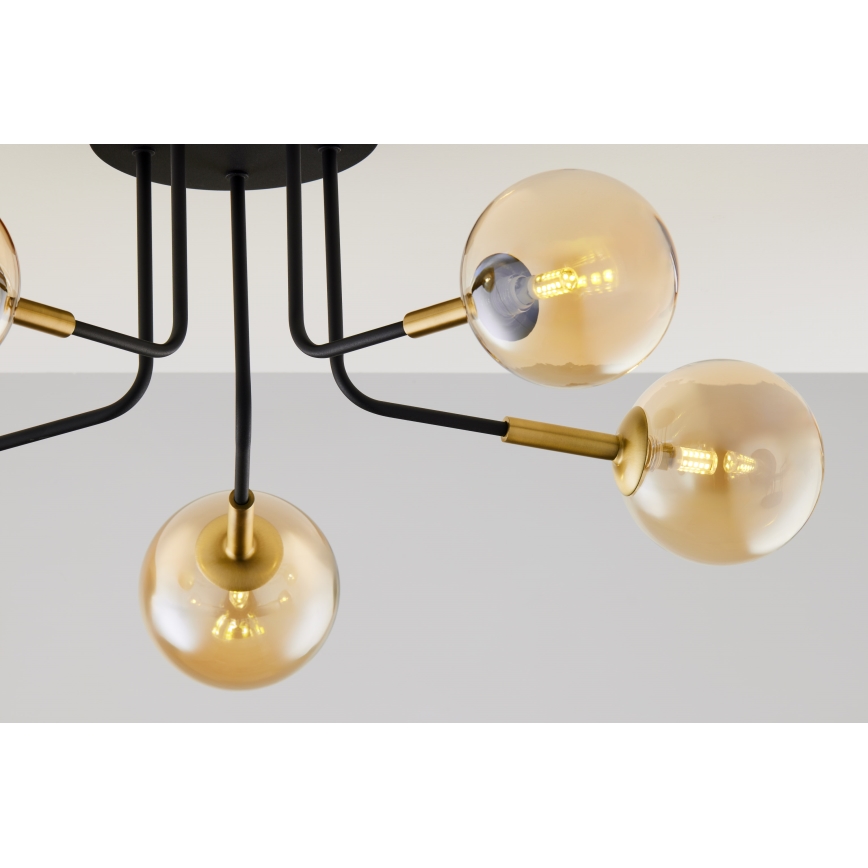 Jupiter 2038 - Pendelkrona BURANO 5xG9/10W/230V svart/guld/beige
