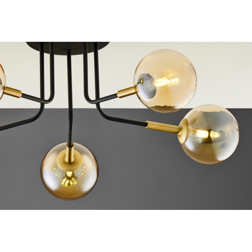 Jupiter 2038 - Pendelkrona BURANO 5xG9/10W/230V svart/guld/beige