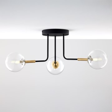 Jupiter 2039 - Pendelkrona BURANO 3xG9/10W/230V svart/guld/genomskinlig