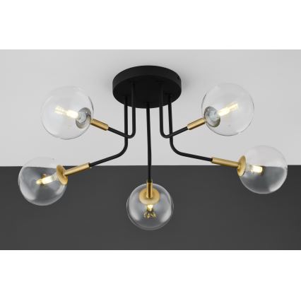 Jupiter 2040 - Pendelkrona BURANO 5xG9/10W/230V svart/guld/genomskinlig