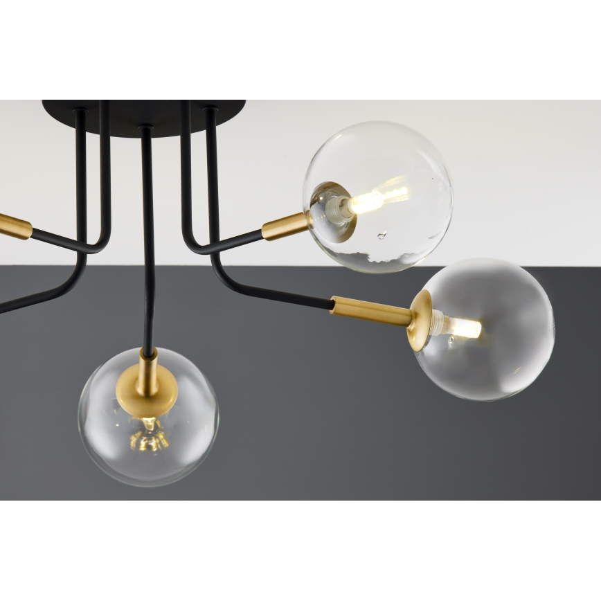 Jupiter 2040 - Pendelkrona BURANO 5xG9/10W/230V svart/guld/genomskinlig