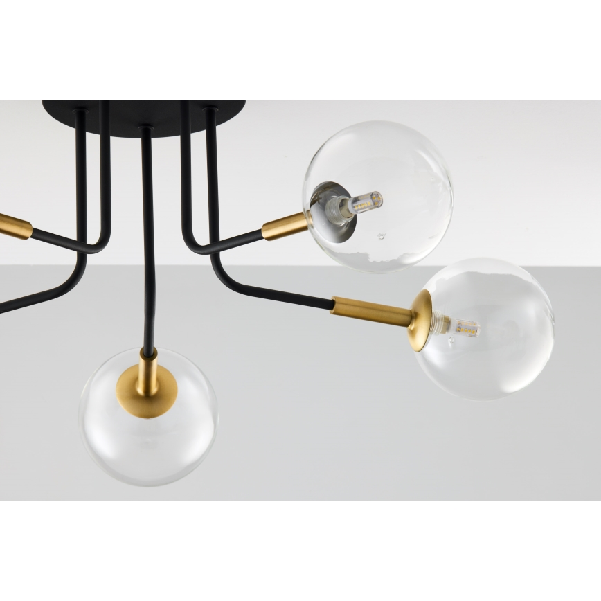 Jupiter 2040 - Pendelkrona BURANO 5xG9/10W/230V svart/guld/genomskinlig
