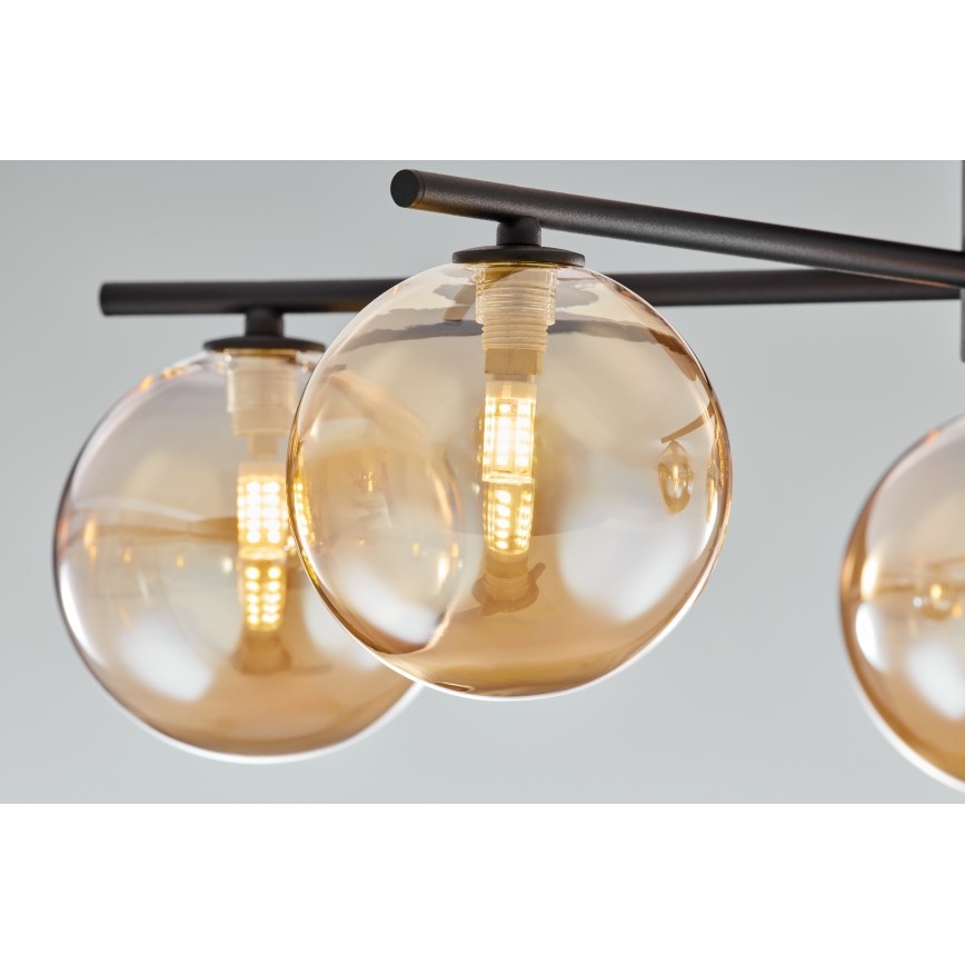 Jupiter 2047 - Ytmonterad ljuskrona PRATO 5xG9/10W/230V svart/beige