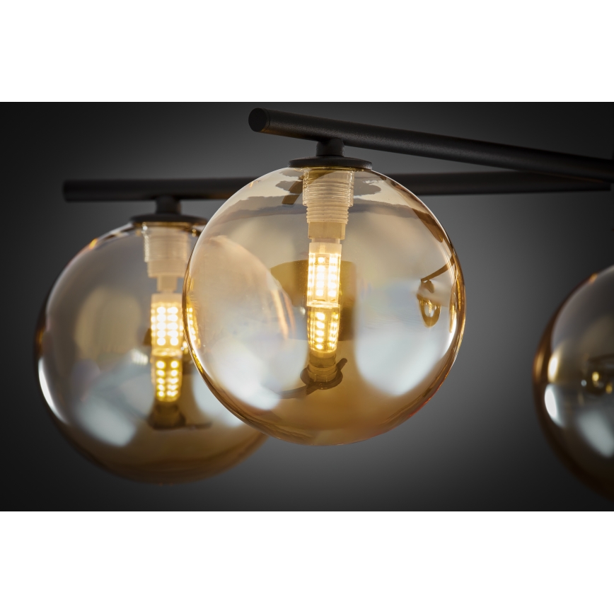 Jupiter 2047 - Ytmonterad ljuskrona PRATO 5xG9/10W/230V svart/beige