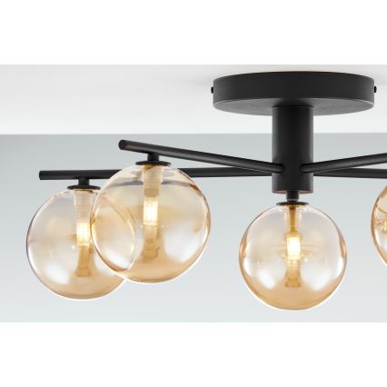 Jupiter 2047 - Ytmonterad ljuskrona PRATO 5xG9/10W/230V svart/beige
