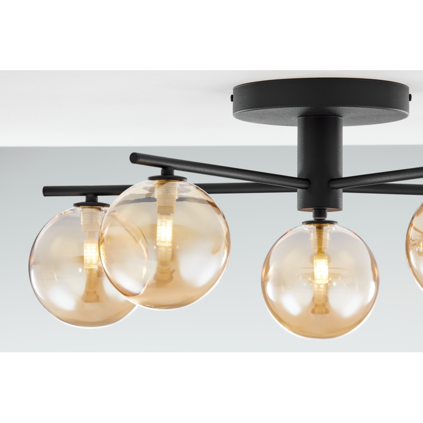 Jupiter 2047 - Ytmonterad ljuskrona PRATO 5xG9/10W/230V svart/beige