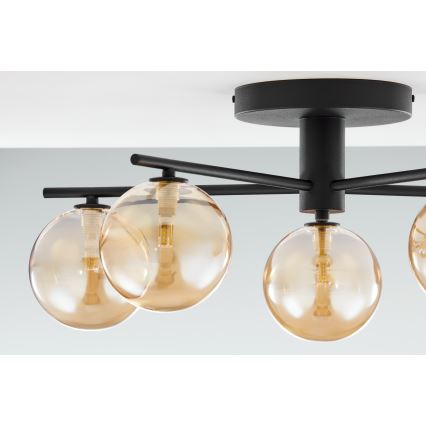 Jupiter 2047 - Ytmonterad ljuskrona PRATO 5xG9/10W/230V svart/beige