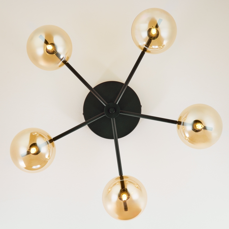 Jupiter 2047 - Ytmonterad ljuskrona PRATO 5xG9/10W/230V svart/beige