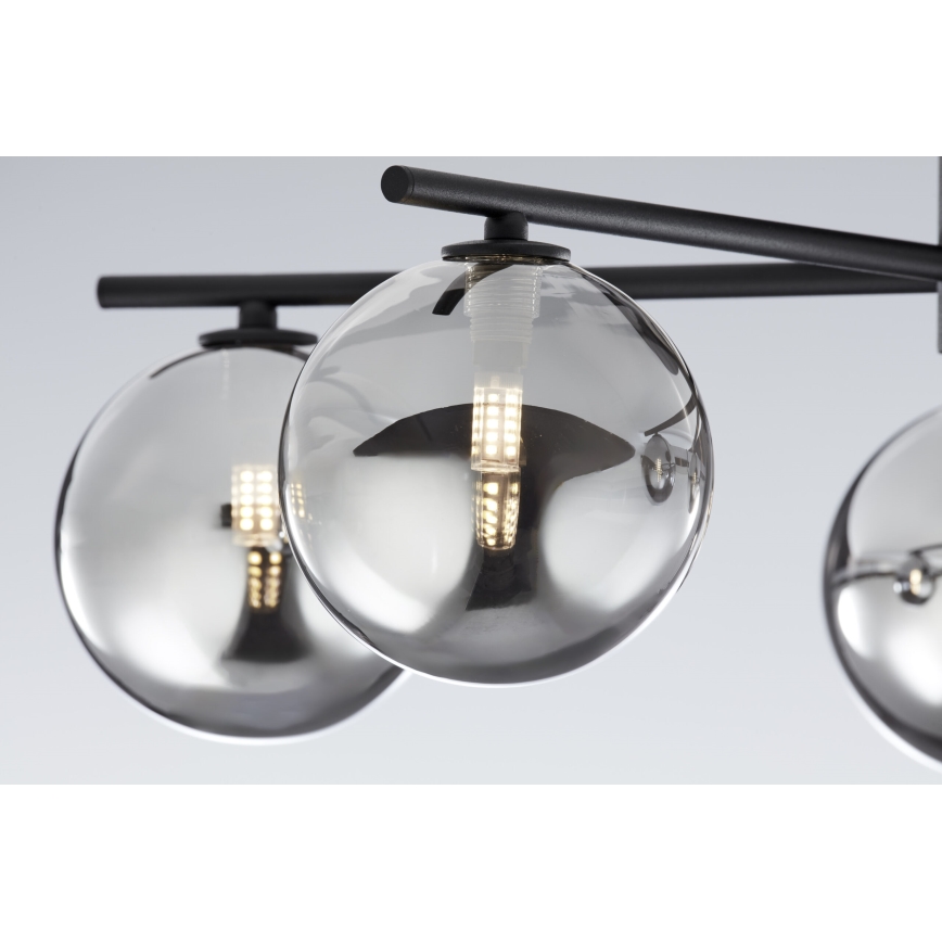 Jupiter 2048 - Ytmonterad taklampa PRATO 5xG9/14W/230V svart/rökgrå