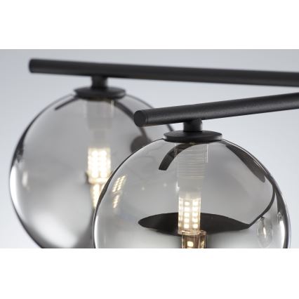 Jupiter 2048 - Ytmonterad taklampa PRATO 5xG9/14W/230V svart/rökgrå