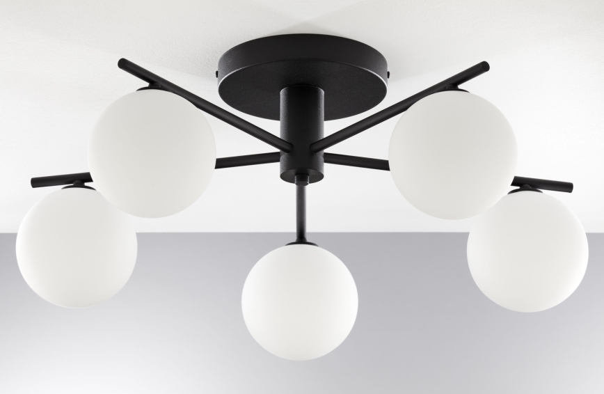 Jupiter 2049 - Ytmonterad taklampa PRATO 5xG9/14W/230V svart/vit