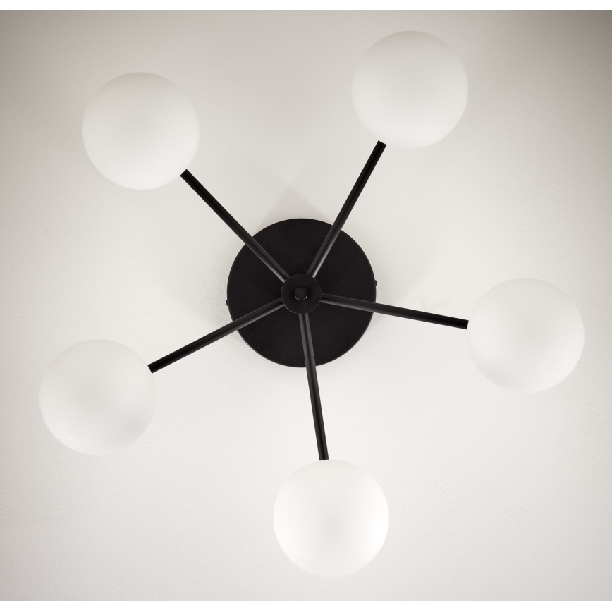 Jupiter 2049 - Ytmonterad taklampa PRATO 5xG9/14W/230V svart/vit