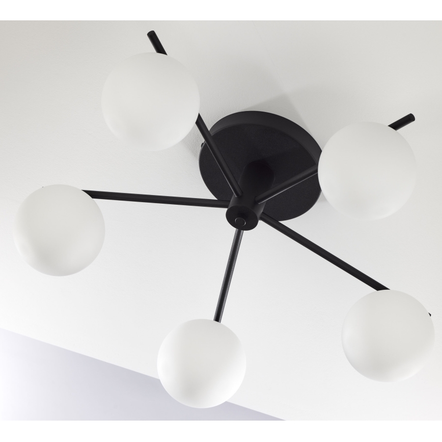 Jupiter 2049 - Ytmonterad taklampa PRATO 5xG9/14W/230V svart/vit