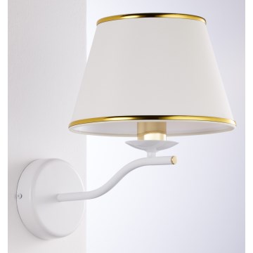 Jupiter 2086 - Vägglampa SAMBA 1xE27/15W/230V vit/guld