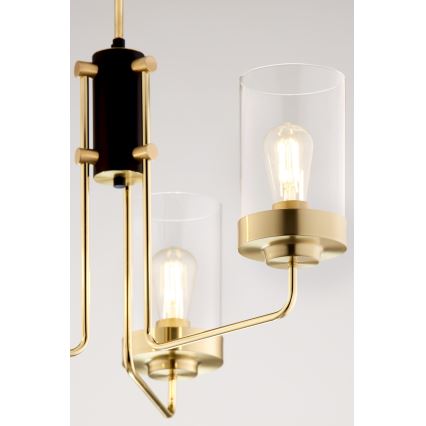 Jupiter 2087 - Stångmonterad taklampa RAMIREZ 3xE27/15W/230V guld/svart