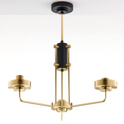 Jupiter 2087 - Stångmonterad taklampa RAMIREZ 3xE27/15W/230V guld/svart