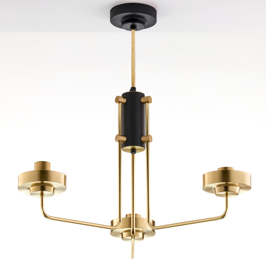 Jupiter 2087 - Stångmonterad taklampa RAMIREZ 3xE27/15W/230V guld/svart