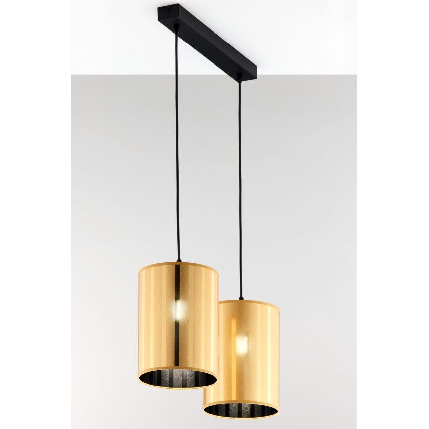 Jupiter 2091 - Taklampa på vajer CORTINA 2xE27/15W/230V guld/svart