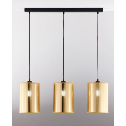 Jupiter 2092 - Takpendel på vajer CORTINA 3xE27/15W/230V guld/svart