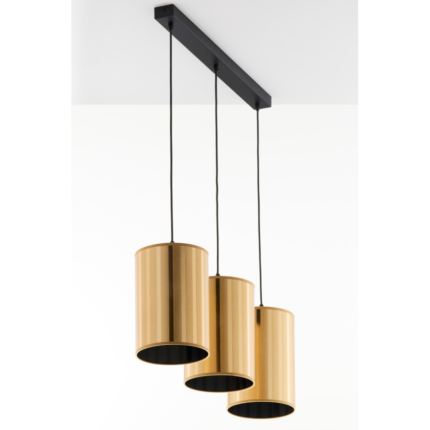 Jupiter 2092 - Takpendel på vajer CORTINA 3xE27/15W/230V guld/svart