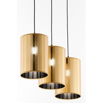 Jupiter 2092 - Takpendel på vajer CORTINA 3xE27/15W/230V guld/svart