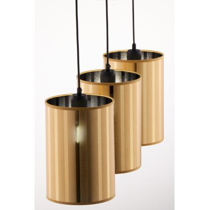 Jupiter 2092 - Takpendel på vajer CORTINA 3xE27/15W/230V guld/svart