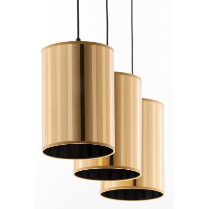 Jupiter 2092 - Takpendel på vajer CORTINA 3xE27/15W/230V guld/svart