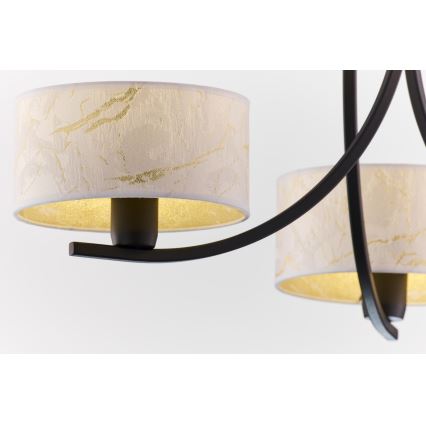 Jupiter 2103 - Taklampa på kedja ARTHUR 3xE27/15W/230V vit/svart/marmordekor