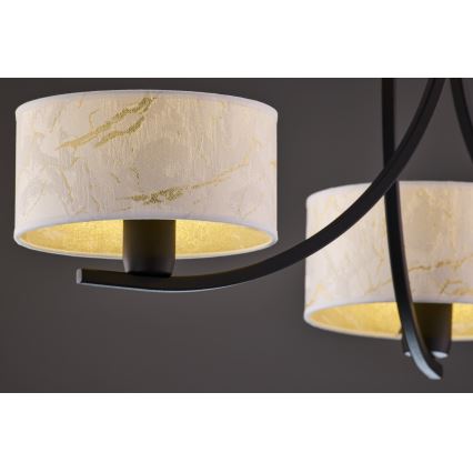 Jupiter 2103 - Taklampa på kedja ARTHUR 3xE27/15W/230V vit/svart/marmordekor