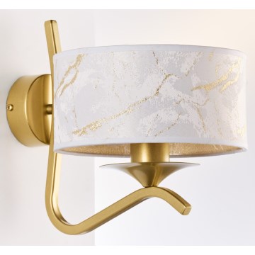 Jupiter 2111 - Vägglampa KASZMIR 1xE27/15W/230V vit/guld/marmordekor