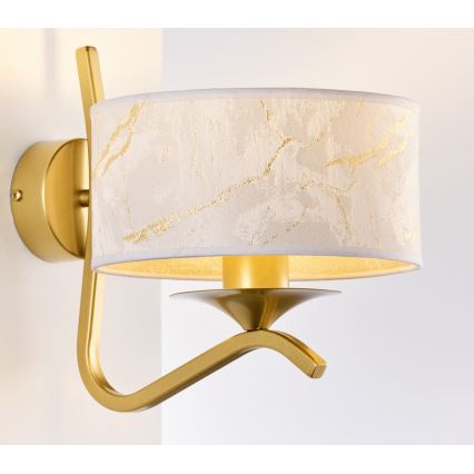Jupiter 2111 - Vägglampa KASZMIR 1xE27/15W/230V vit/guld/marmordekor